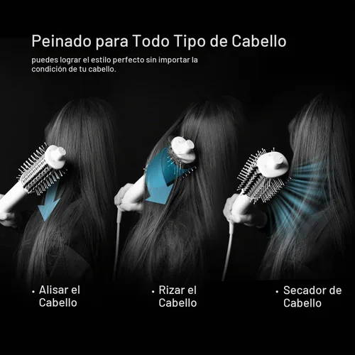 Vista 3 de Ellena E1 Secador de pelo + cepillo alisador de cabello de doble modo, cepillo de aire caliente con motor sin escobillas de alta velocidad