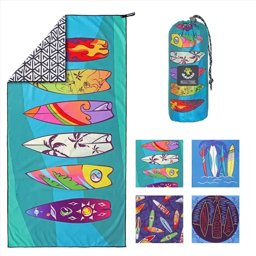 Vista 21 de 4Monster Toalla de playa de microfibra de secado rápido, toalla de viaje ligera súper absorbente para nadadores, toalla de camping sin arena 14