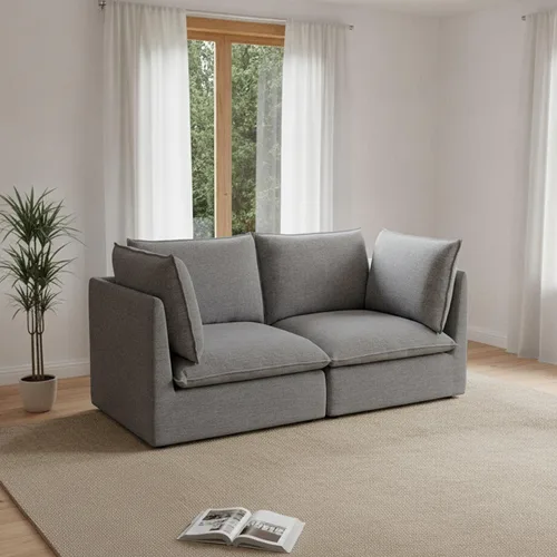 Vista 27 de Sofás modulares de 69.2 pulgadas para sala de estar, respaldo alto impermeable, sofá modular con relleno de plumón, sofá biplaza convertible