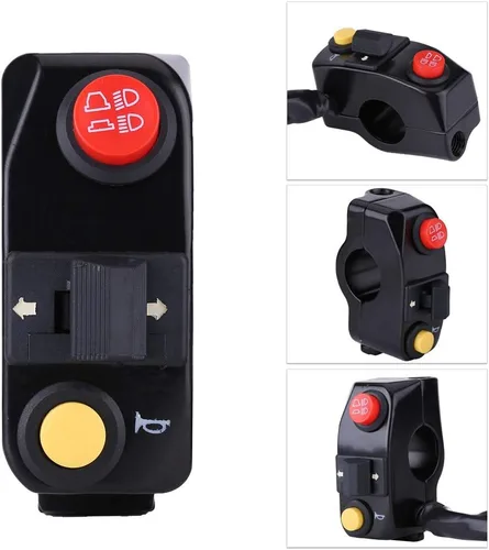 Vista 5 de Anauto Interruptor de control de manillar de motocicleta de 7/8 pulgadas, interruptores de montaje en manillar, interruptor de encendido y apagado