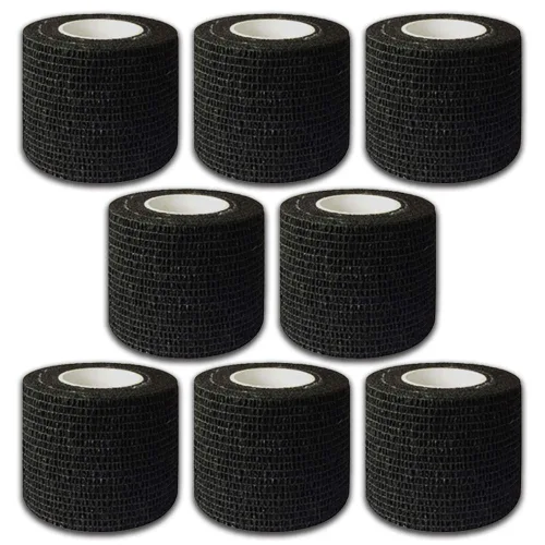 Vista 9 de Autdor Envoltura de agarre de tatuaje, 12 unidades de 2 pulgadas x 5 yardas, cinta de agarre cohesiva desechable para tatuajes, rollos de vendaje