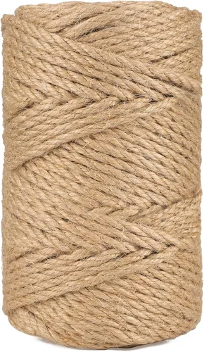 Vista 9 de joycraft Cuerda de yute de 0.315 pulgadas, cuerda de yute fuerte y resistente, cuerda de cáñamo decorativa marrón para obras de arte, jardinería