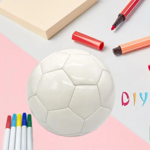 Vista 6 de Soccer Ball Size 3 4 5 Pure Color DIY Kids Boy Gift Painting Together with Parents Grandparents or Kindergarten Teacher
