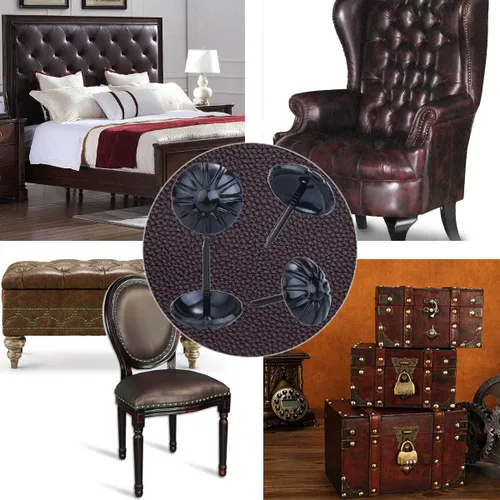 Vista 4 de Tachuelas de tapicería para muebles, clavos de tapicería negros de 3/4 pulgadas, tachuelas decorativas, 100 tachuelas de muebles resistentes