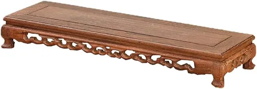 Vista 7 de GOLDY&WENDY Base de madera oriental de ala de pollo, pedestal de palisandro, soporte de pedestal rectangular para esculturas de plantas