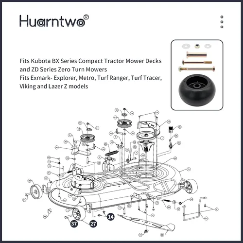 Vista 4 de Kit de hardware de rueda de cubierta de repuesto para Exmark Toro Kubota 103-3168 103-4051 1-603299