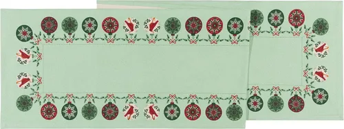 Vista 7 de Now Designs Camino de mesa navideño Amaryllis - Decoración festiva