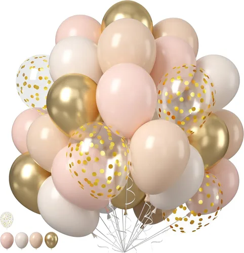 Vista 21 de Globos de látex rosa intenso, azul, morado, 50 globos de látex de 12 pulgadas con confeti metálicos para niños, temática mágica, cumpleaños, baby