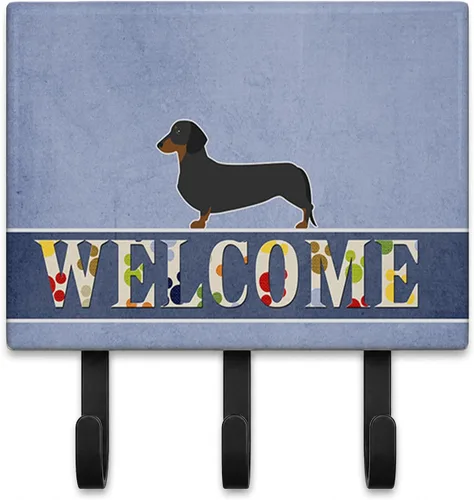 Vista 21 de Caroline's Treasures Afghan Hound - Gancho de pared de bienvenida, triple, multicolor Afghan Hound Welcome artwork on ceramic tile with three