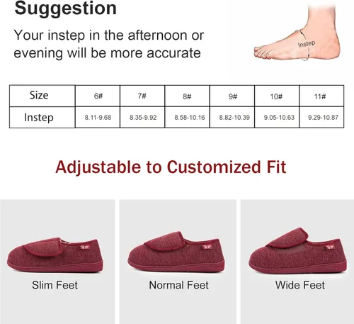 Vista 4 de LongBay Womens Furry Memory Foam Diabetic Slippers Comfy Cozy Arthritis Edema House Shoes