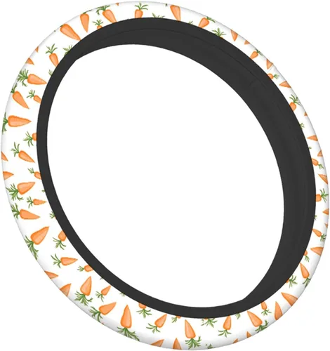Vista 5 de Swono Funda para volante para hombres y mujeres, zanahorias de Pascua, naturaleza linda, universal, 15 pulgadas, antideslizante, sin olor