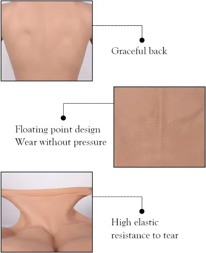 Vista 5 de U-CHARMMORE 6 generación sin aceite de silicona muscular traje masculino en el pecho