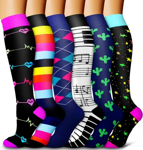 Vista 93 de 6 Pack Copper Compression Socks for Women and Men Circulation-Best Support for Medical, Running,Nursing,Athletic