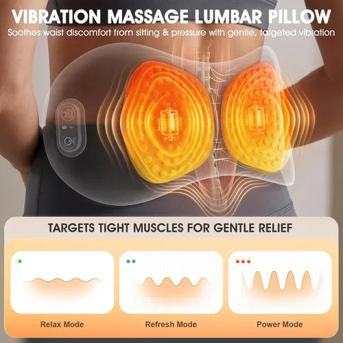 Vista 3 de Almohada de apoyo lumbar eléctrica 3 en 1, masajeador de espalda