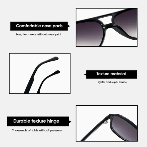 Vista 5 de BUTABY Gafas de sol de aviador vintage para mujeres y hombres gafas retro de los años 70 marco cuadrado grande protección UV400