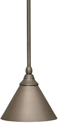 Vista 213 de Toltec Lighting Tallo Colgado Mini colgante, acabado de cobre negro, 3.5" cuadrado humo burbuja vidrio