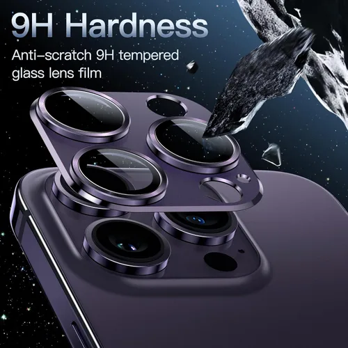Vista 4 de JETech Protector de lente de cámara para iPhone 14 Pro de 6.1 pulgadas y iPhone 14 Pro Max de 6.7 pulgadas, cubierta de anillo de vidrio templado