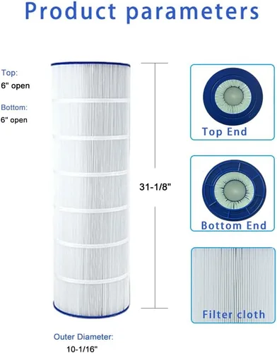 Vista 2 de Filtro de piscina compatible con Pentair CC150, CCRP150, PAP150, Unicel C-9415, R173216, 59054300, Filbur FC-0687, 160317, 160355, 160352,150 pies