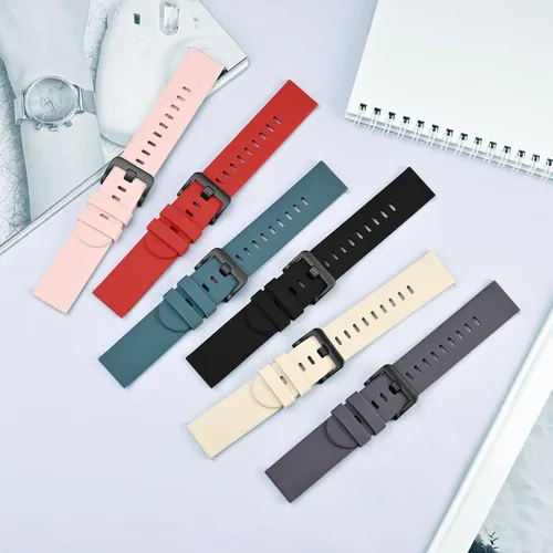 Vista 7 de BISONSTRAP Correas de reloj de silicona, correas de reloj delgadas con liberación rápida, 0.787 in, negro con hebilla negra