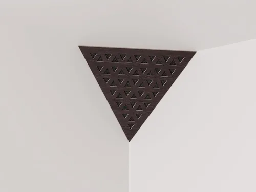 Vista 20 de (Paquete de 2) — Panel acústico de absorción de sonido y difusión para esquinas de techo, trampa de bajos «Triángulo-REDONDOS» de espuma acústica