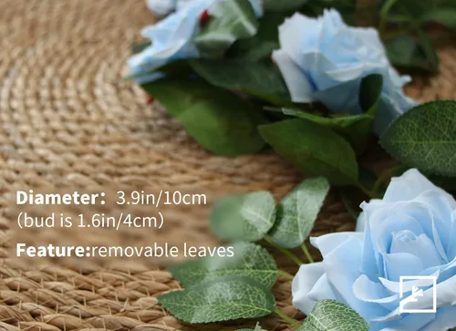 Vista 3 de ZIFTY 5 guirnaldas de flores azules de 32.5 pies, enredaderas de flores falsas, guirnalda floral artificial para colgar hiedra rosa para decoración