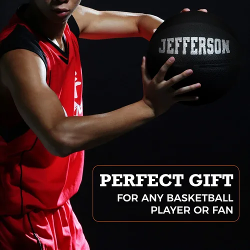Vista 7 de HAMMET Personalized Basketball, Durable Customized Basketball Balón de baloncesto negro.