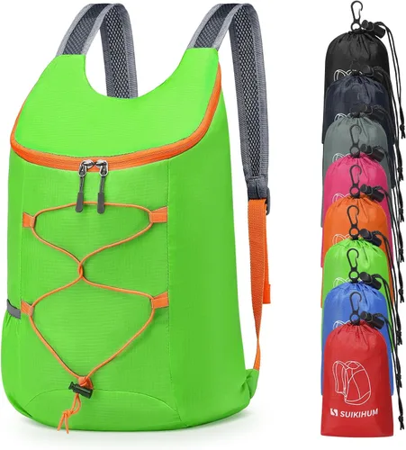 Vista 14 de Mochila de senderismo pequeña de 20L Mochila plegable ligera negra Negro