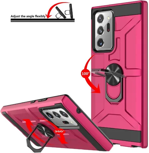 Vista 5 de Jeylly Funda para Samsung Galaxy Note 20 Ultra, [protección contra caídas de grado militar] Funda protectora de cuerpo completo con soporte