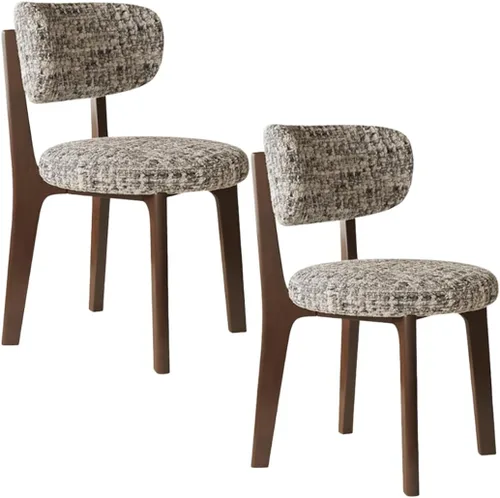 Vista 17 de YVYKFZD Solid Wood Dining Chairs, Armless Dining Room Chair Set, Upholstered Kitchen Chairs, Living Room Chair with Removable Fabric Seat Cushion
