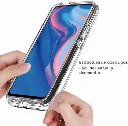 Vista 4 de Funda transparente compatible con Y9 Prime 2019/Honor 9X/P Smart Z STK-LX1 con protector de pantalla de vidrio templado, bonita funda protectora