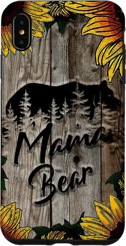 Vista 11 de Funda de regalo para el día de la madre con diseño de girasol de madera rústica para iPhone 16 Mama Bear