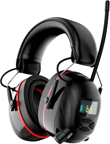 Vista 10 de Bluetooth 6.0 AM/FM Hearing Protection, Radio Headphones with Digital Display, 30 SNR Noise Reduction Safety Earmuffs with Rechargeable 2000 mAh