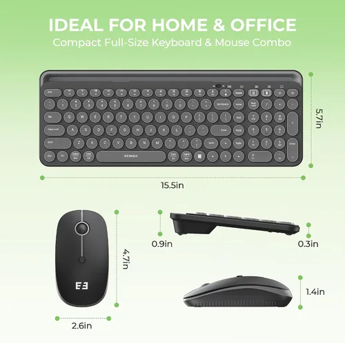 Vista 6 de seenda Teclado y mouse Bluetooth para iPad, CTU-301 conexión inalámbrica multidispositivo Bluetooth+teclado 2.4G Combo con soporte para tableta