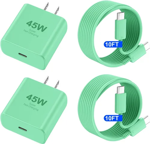 Vista 19 de Cargador para teléfono 17 16 Pro Max de carga rápida, 45 W USB C Phone 17 16 Bloque de carga súper rápido con cable de carga tipo C de 6.6 pies