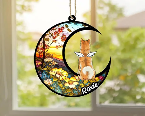 Vista 761 de LOVELYPOD Adorno de Navidad personalizado para perro Basset Hound (marrón) Basset Hound (marrón) adorno para atrapasoles de perro, razas de perros