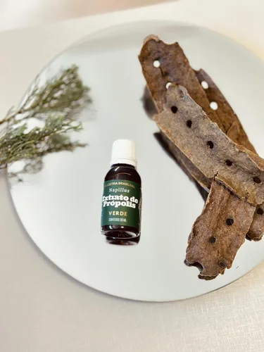 Vista 6 de Extracto de propóleo verde - Gotas de apoyo inmunológico 100% naturales - Origen brasileño - 1 fl oz