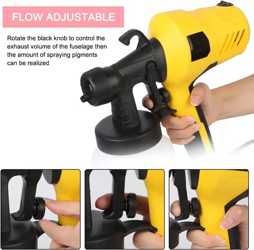 Vista 5 de Pistola pulverizadora de chocolate, máquina manual de chorro de arena de 500 W para postre – DIY hornear pastel aerógrafo pistola colorante