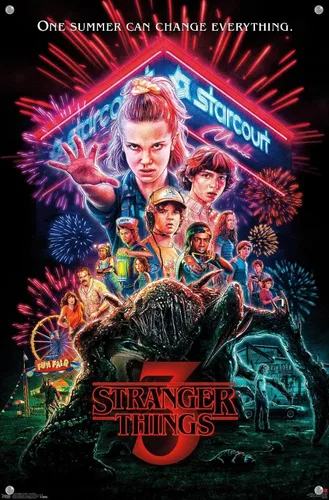 Vista 4 de Trends International Netflix Stranger Things: Season 3 - Póster de pared de una hoja, 14.72 x 22.37 pulgadas, paquete de póster y alfiler premium
