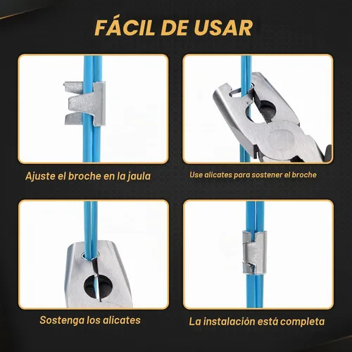 Vista 3 de 900 clips de jaula de alambre de pollo con alicates de cerdo, anillos de cerdo, alicates de anillo a presión, herramienta de abrazadera de alambre