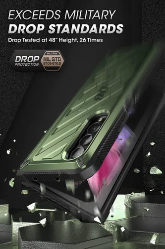 Vista 2 de SUPCASE Funda para Samsung Galaxy Z Fold 3 con soporte (Unicorn Beetle), [protector de pantalla integrado y clip para cinturón] Funda protectora