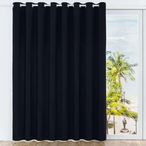 Vista 11 de LA PALMA Cortinas de puerta corredera extra anchas – Cortinas opacas para puertas corredizas de vidrio para patio, aislamiento térmico para Gris