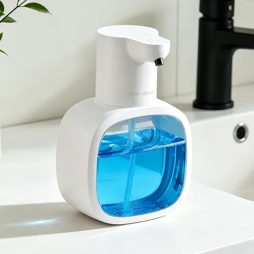 Vista 9 de Dispensador automático de jabón espumoso, 17oz/500ml recargable sin contacto con 4 niveles ajustables e IPX5 resistente al agua - pantalla de nivel