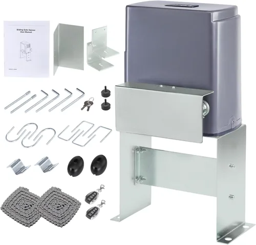 Vista 8 de CO-Z APP Smart abridor automático de puerta corrediza, abridor de puerta eléctrico de 280W para puertas de hasta 1400 lb 40 pies, sistema