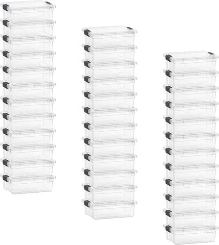 Vista 16 de Superio Caja de almacenamiento transparente con tapa, contenedores de plástico de 2.3 cuartos para organizar, cajas apilables, sin BPA, no tóxico