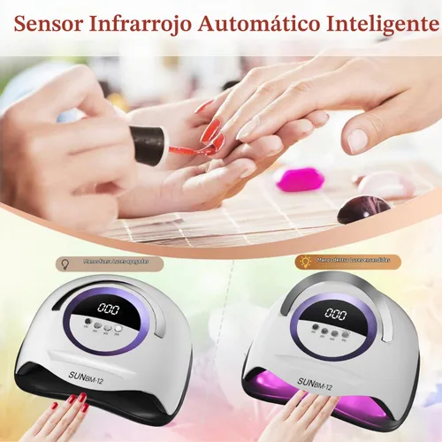 Vista 4 de Lámpara de uñas UV LED con 72 perlas, lámparas de curado de uñas de 300 W para esmalte de gel con sensor automático/4 ajustes de temporizador