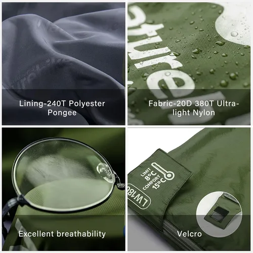 Vista 2 de Naturehike Ultralight Sleeping Bag - Envelope Lightweight Portable, Waterproof, Comfort with Compression Sack - Great for 3 Season Traveling