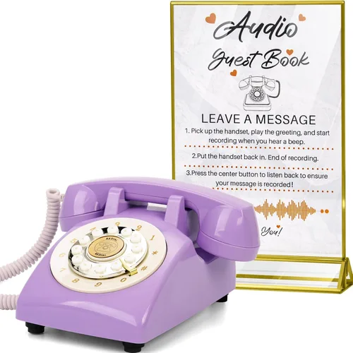 Vista 15 de Libro de invitados de audio, teléfono de boda, mensajes de audio personalizados de memoria de 32 GB, volumen ajustable, con función de repetición