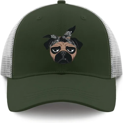 Vista 9 de Gorra de béisbol con diseño de perro Pug, gorras de béisbol vintage para hombre