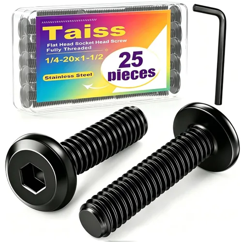 Vista 16 de Taiss 10 piezas de tornillos de cabeza hexagonal de 5/16-18x1, pernos para muebles, tornillos para muebles de acero inoxidable 304, pernos de 1/4