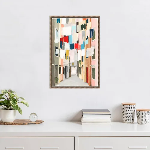 Vista 5 de Amanti Art Framed Canvas Wall Art 23x16 Laundry Day I by Grace Popp, Framed Wall Art Canvas, Architecture Artwork, Traditional Decor, Medium Poster